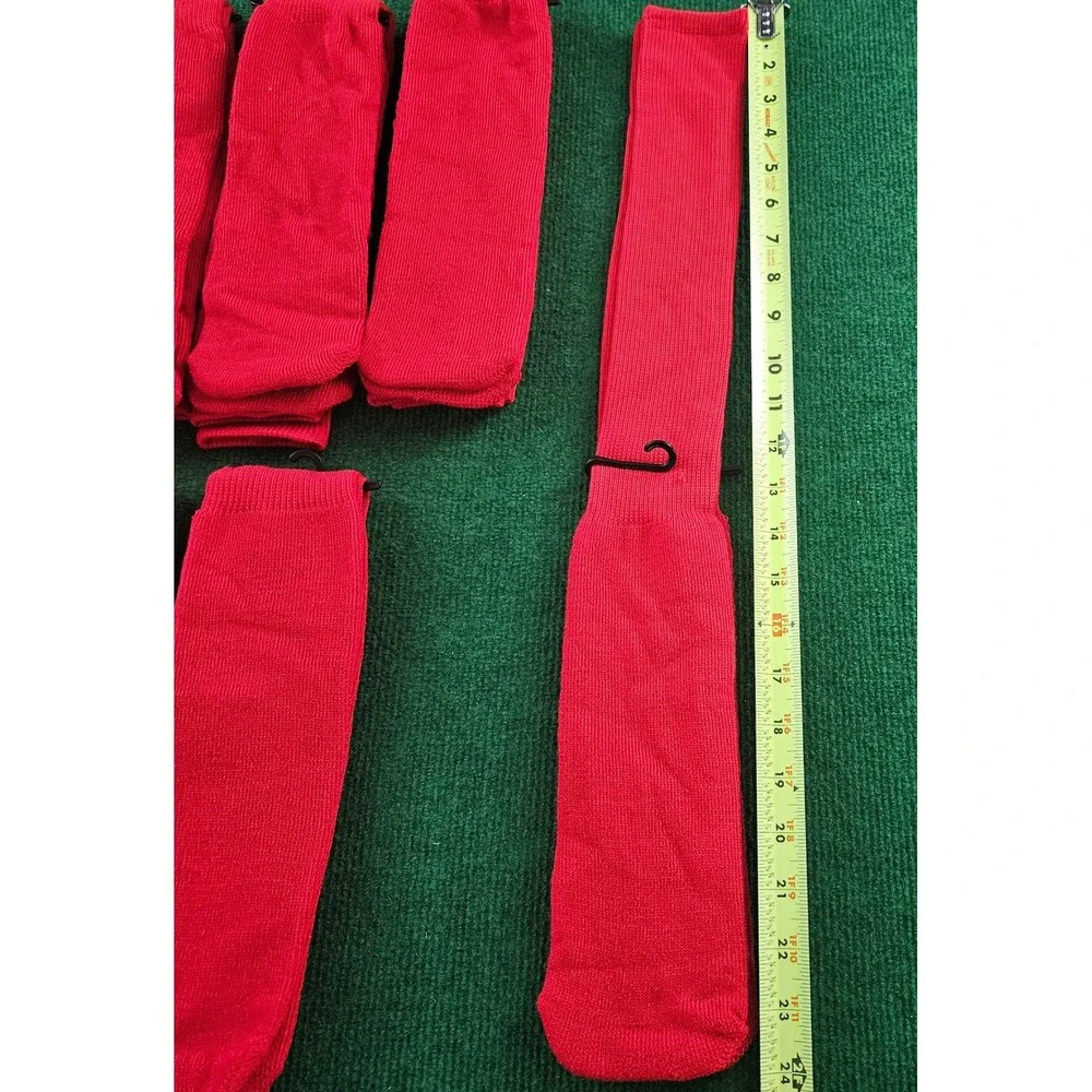 Lot of 8 Pair Red Athletic Crew Socks Sports Work‎ Casual Adult Size